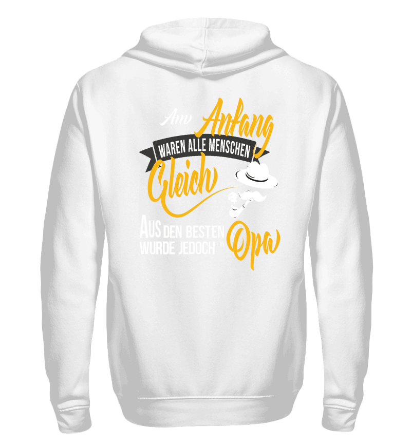 Zip up hoodie with print on the backside