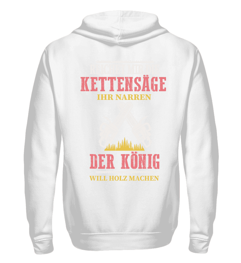 Zip up hoodie with print on the backside