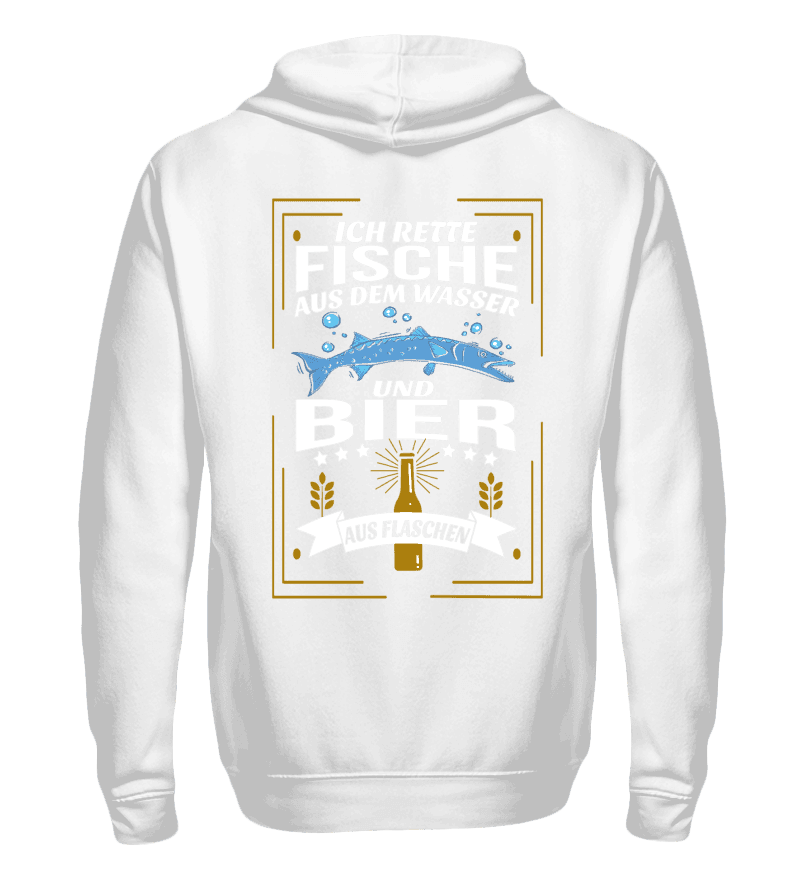 Zip up hoodie with print on the backside