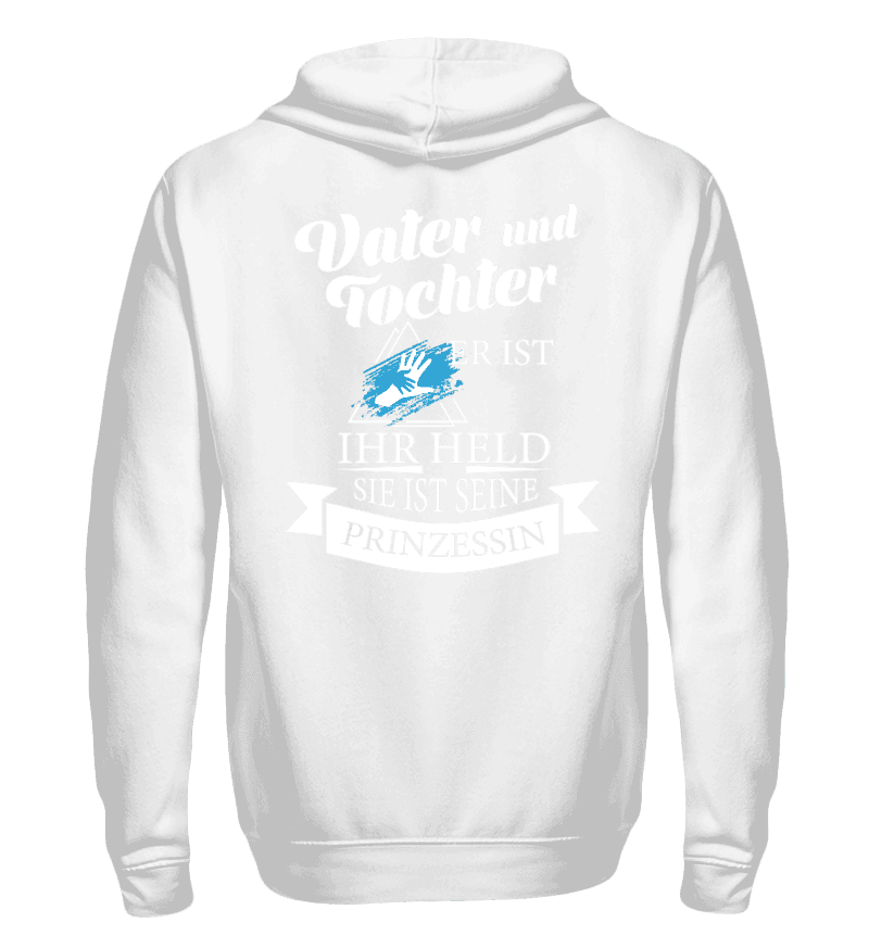 Zip up hoodie with print on the backside
