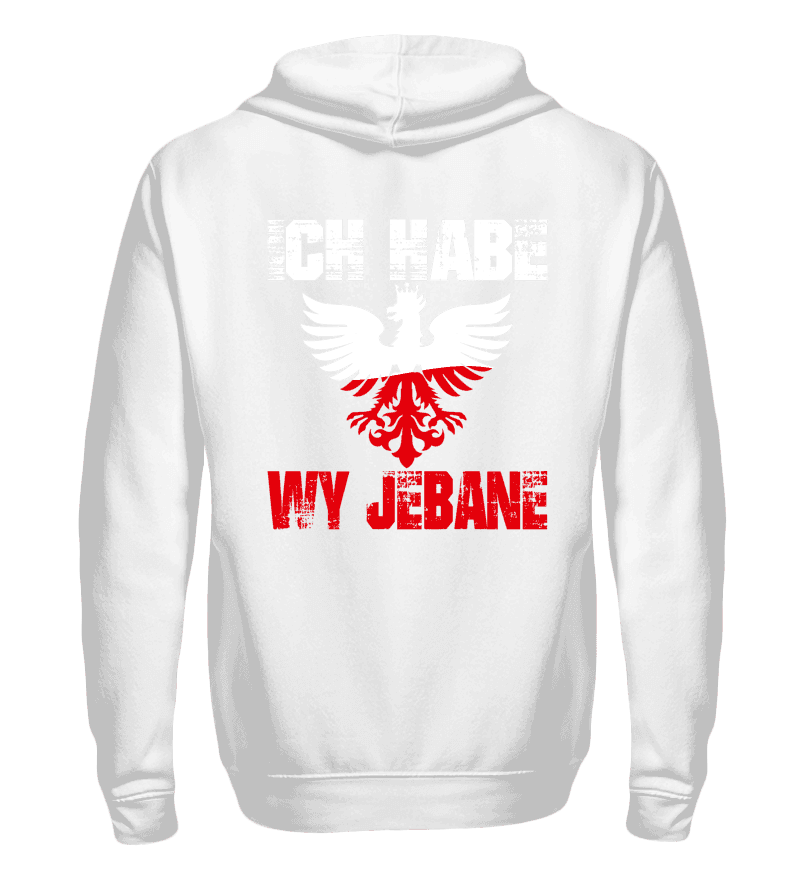 Zip up hoodie with print on the backside