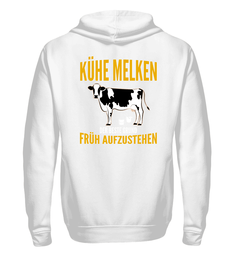 Zip up hoodie with print on the backside