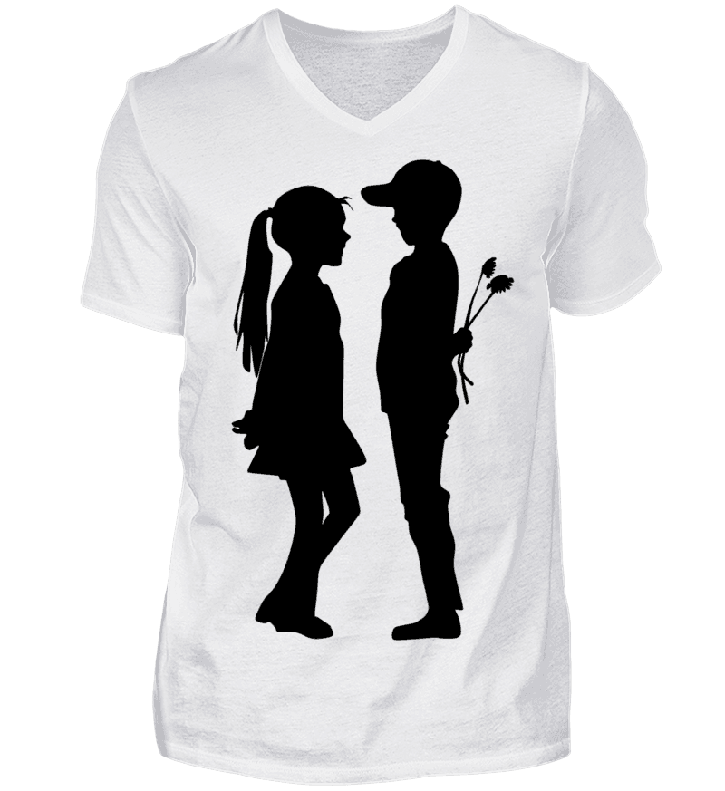 Men T-shirt with V-Neck