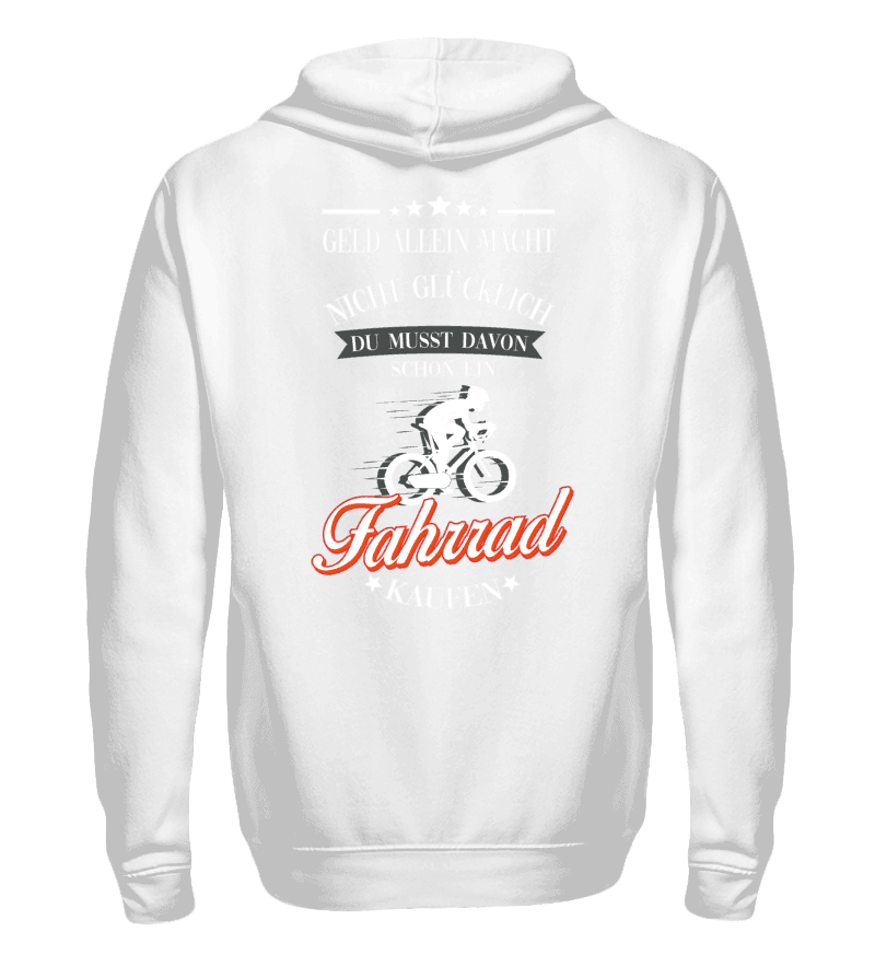 Zip up hoodie with print on the backside