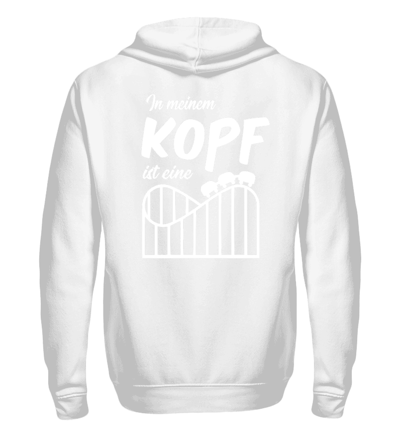 Zip up hoodie with print on the backside