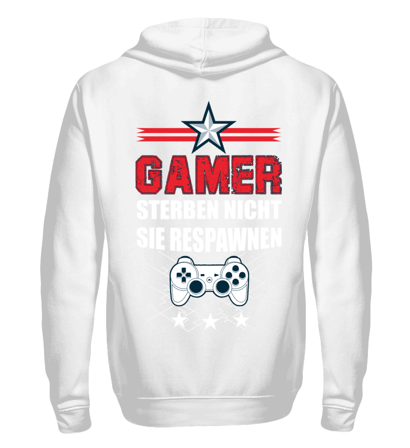 Zip up hoodie with print on the backside