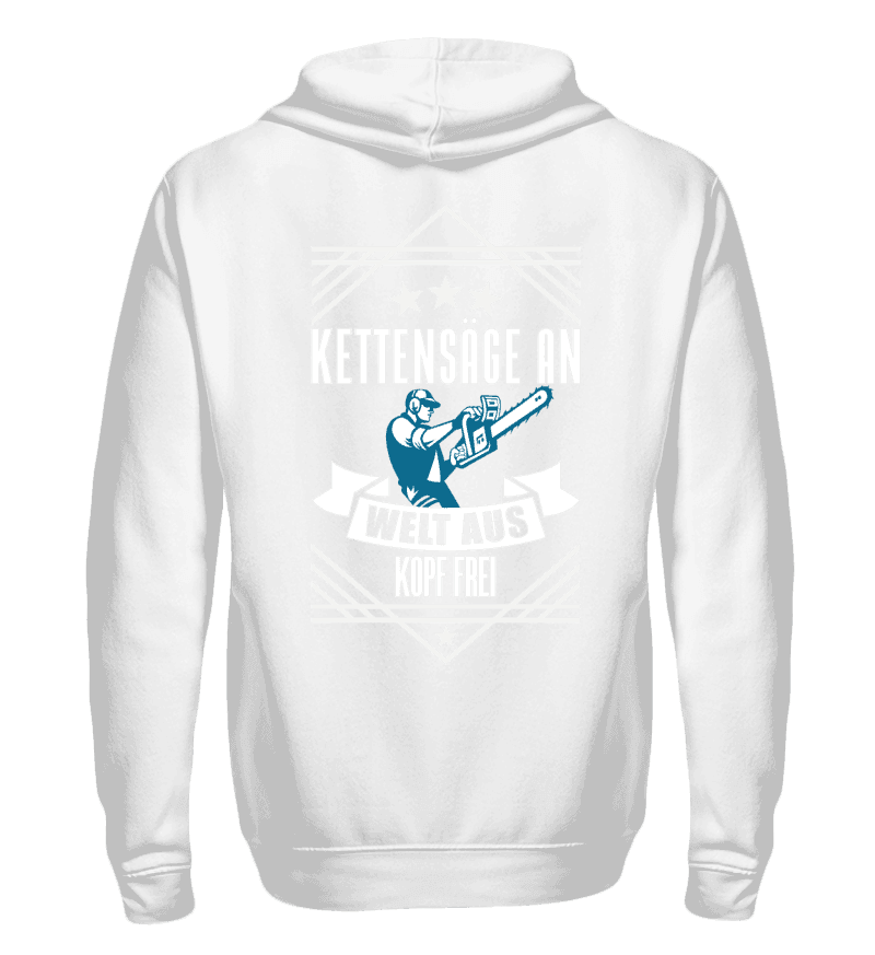 Zip up hoodie with print on the backside