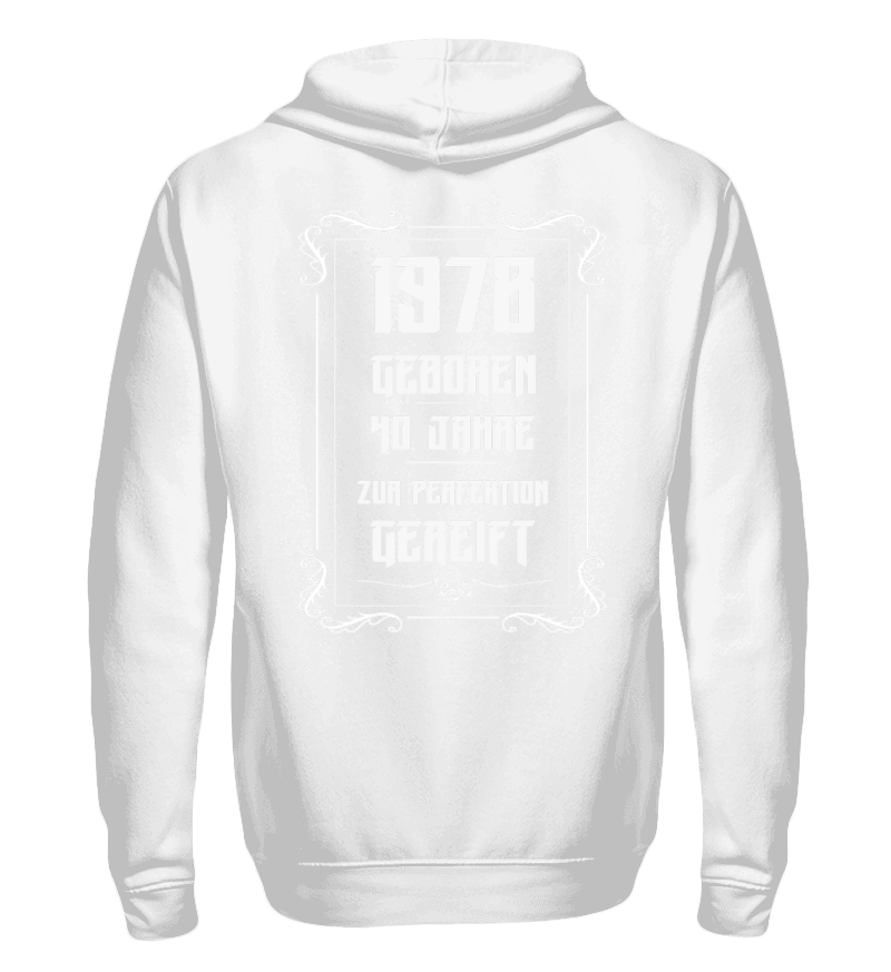 Zip up hoodie with print on the backside